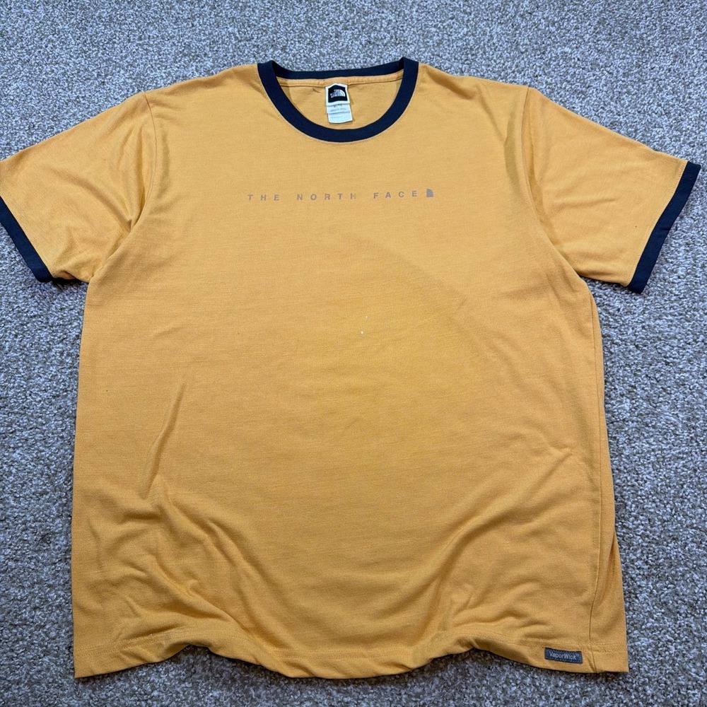 Vintage The Northe Face Ringer Tee Size XL Y2K Vaporwear Yellow 90s